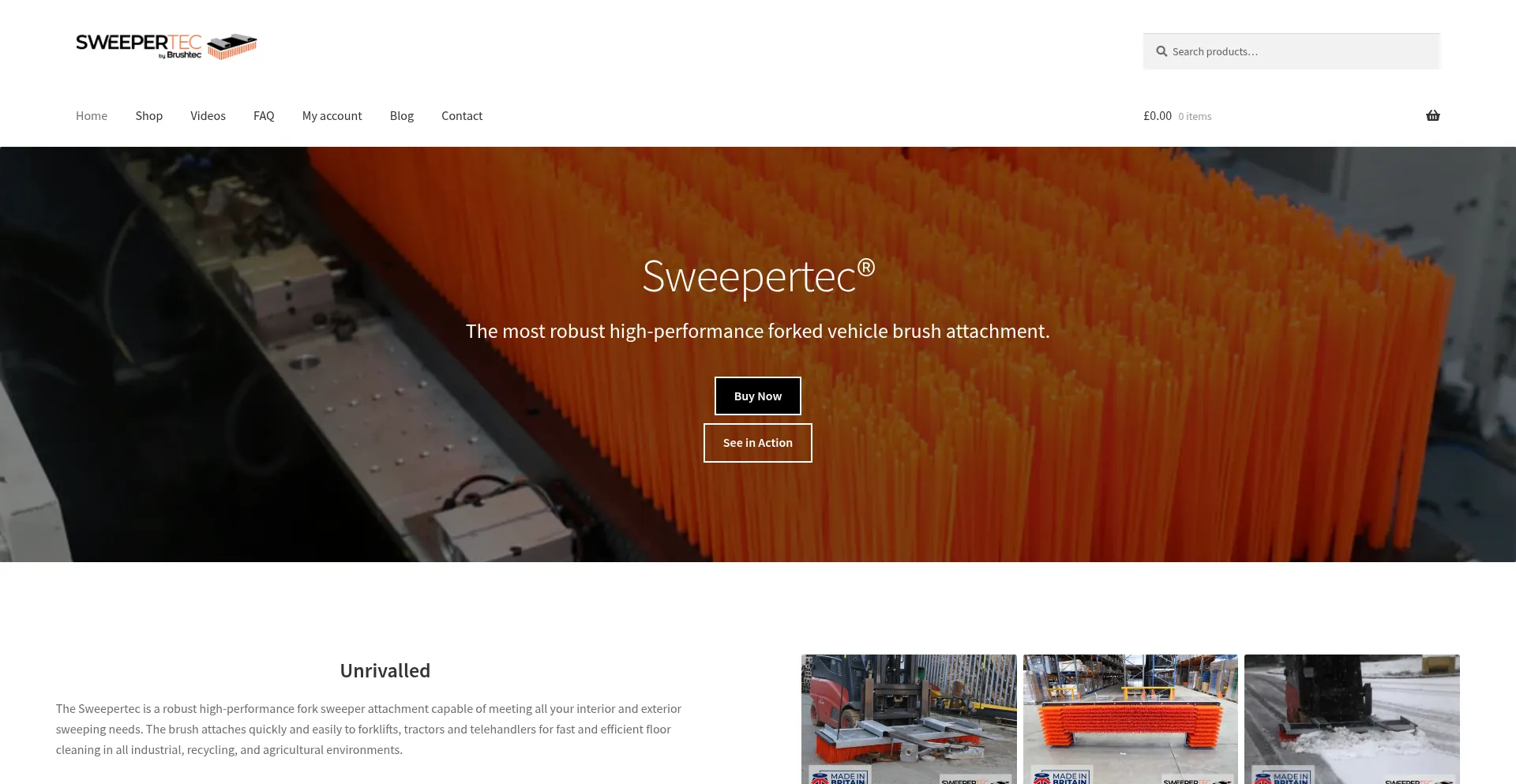 Website screenshot of Sweepertec.com