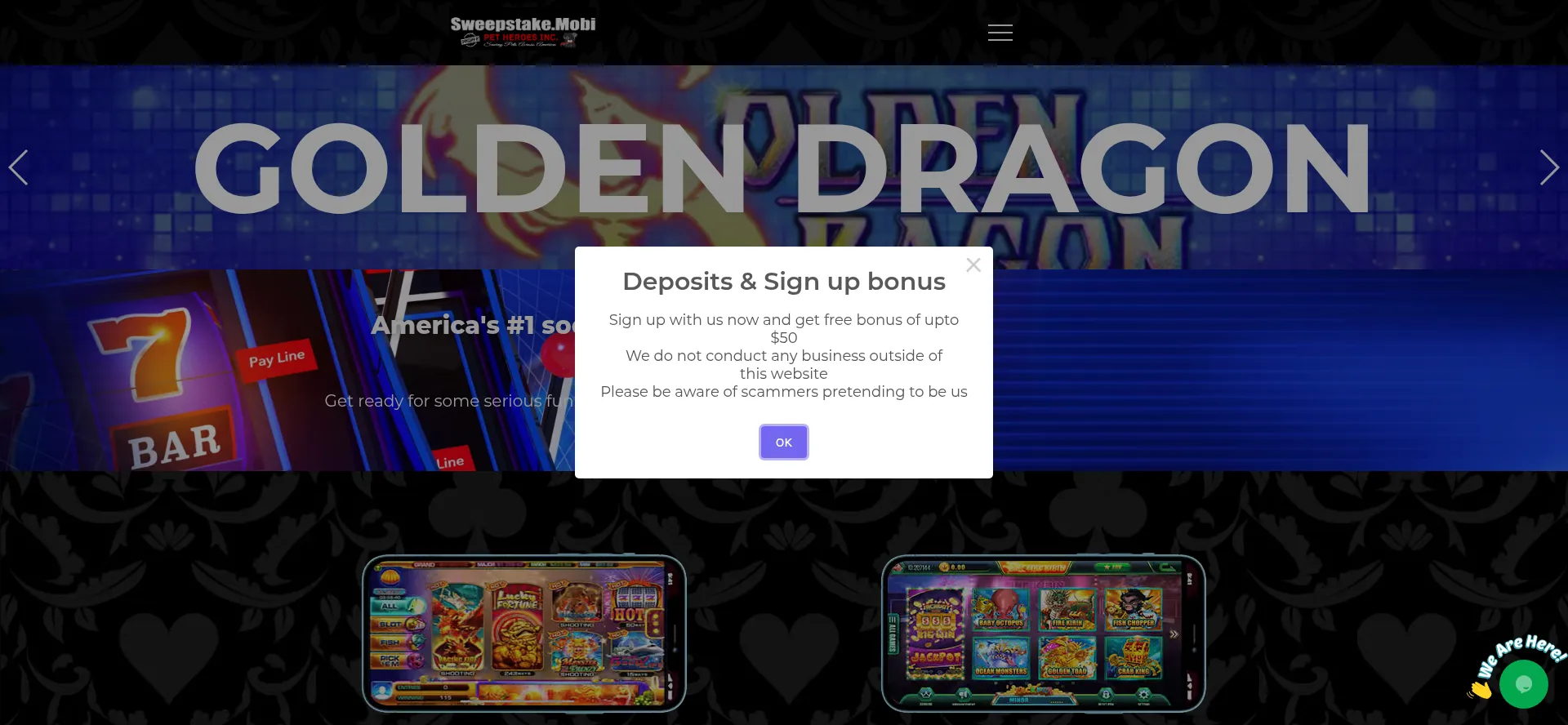 Sweepstake.mobi Screenshot