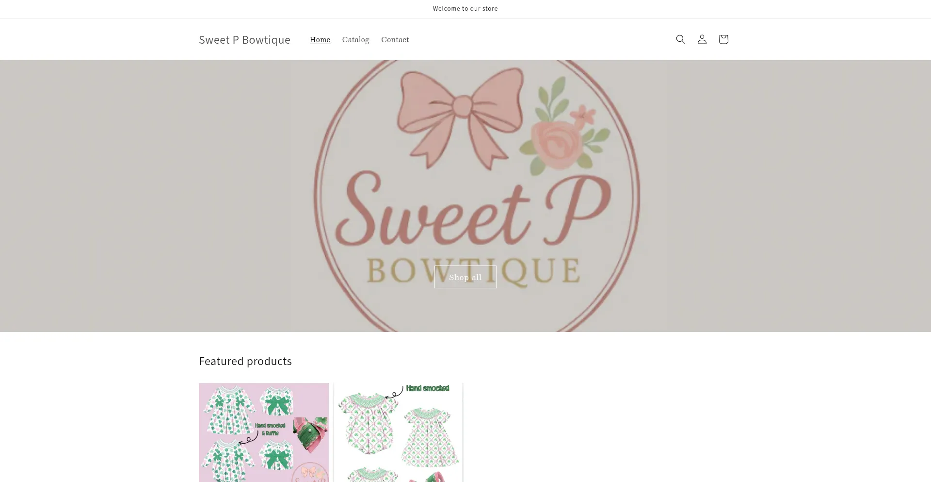Website screenshot of Sweetpbowtique.org