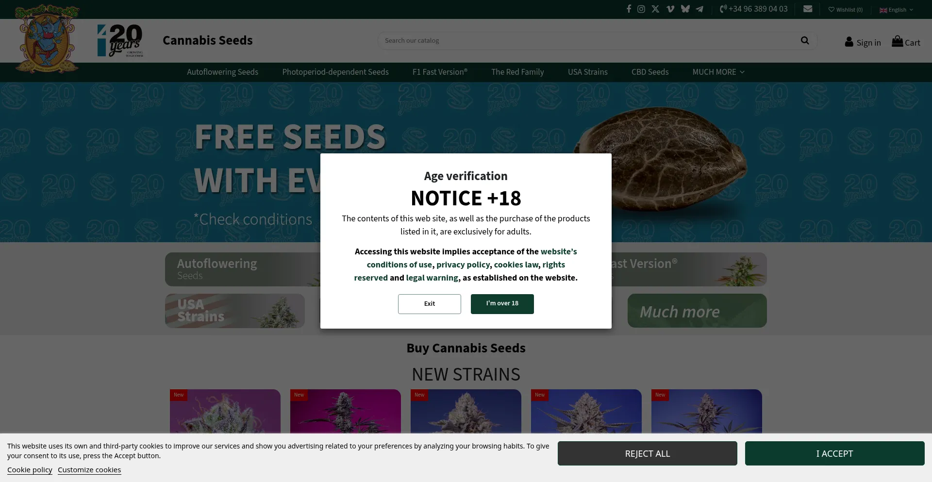 Website screenshot of Sweetseeds.com