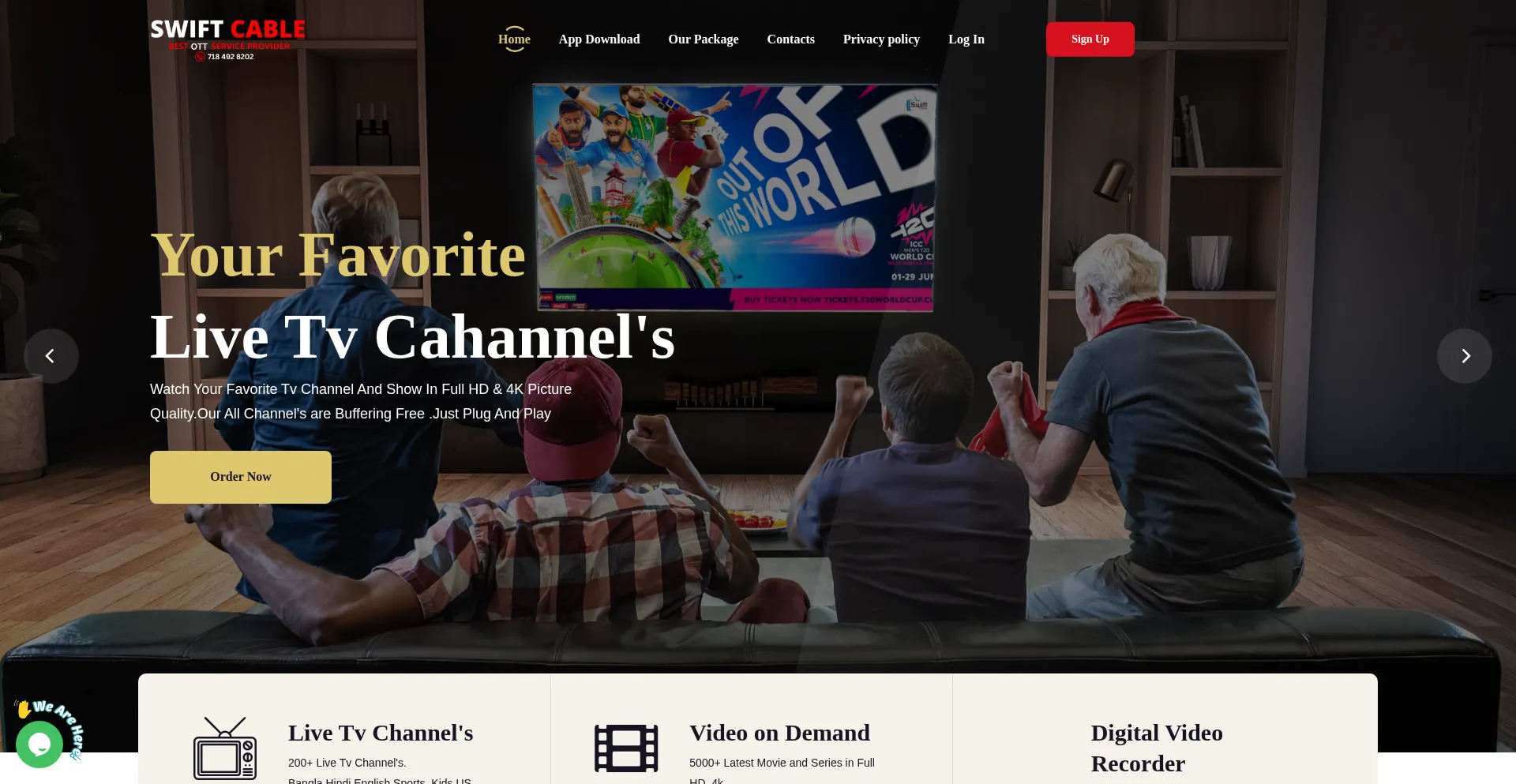 Website screenshot of Swiftcabletv.com