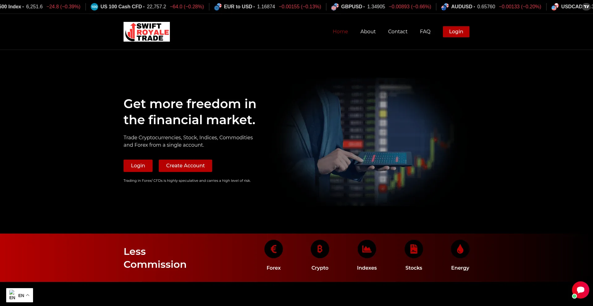 Website screenshot of Swiftroyaletradesltd.com