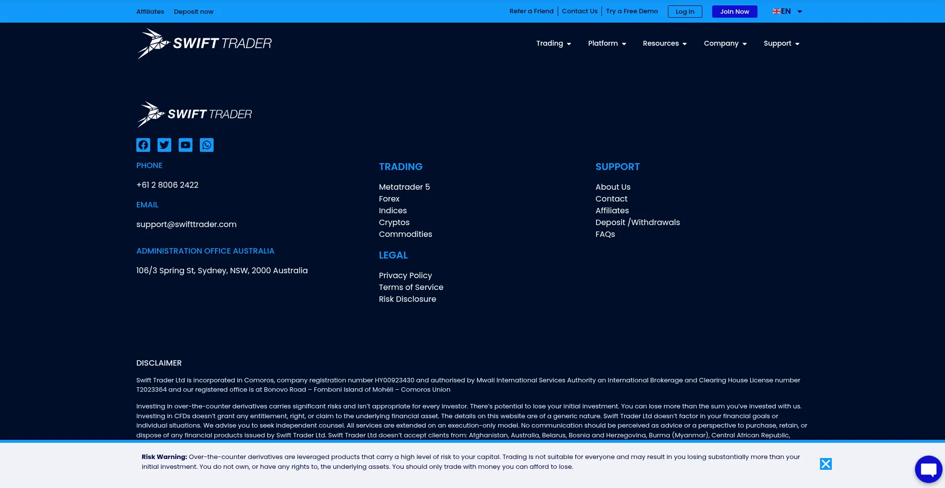 Swifttrader.com Screenshot