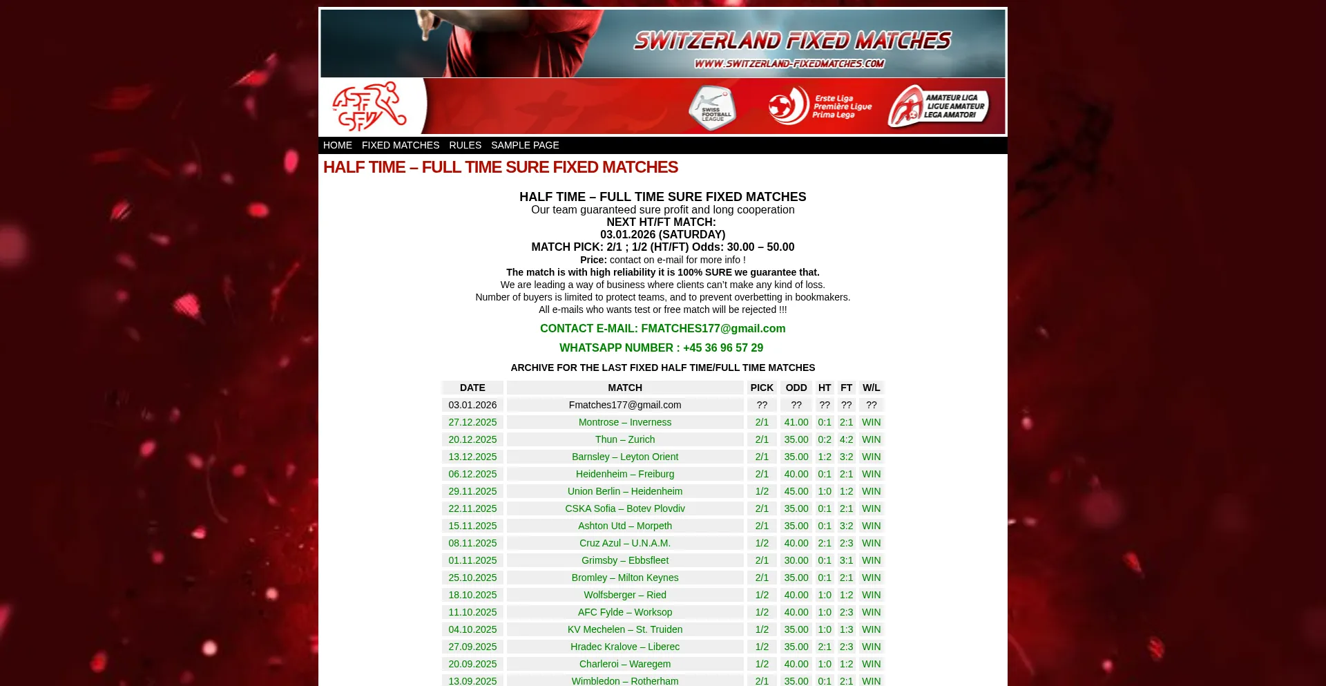 Switzerland-fixedmatches.com