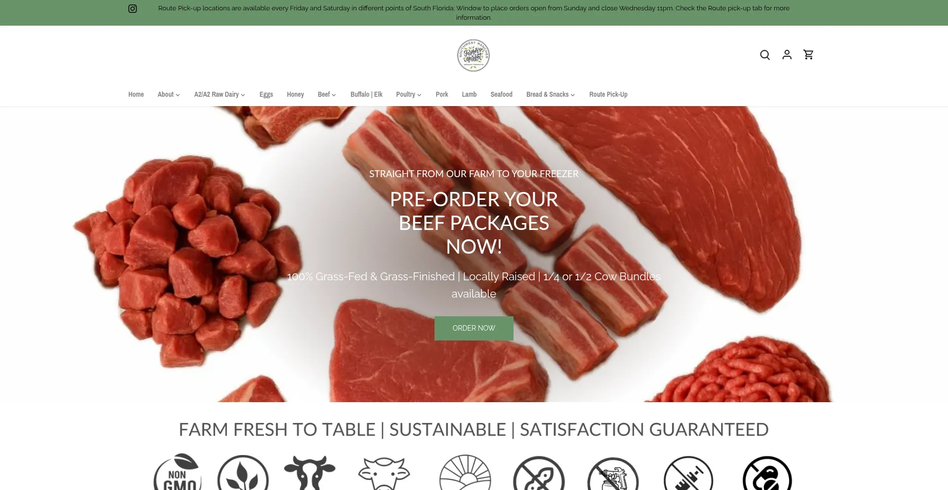 Website screenshot of Swrfmarket.com