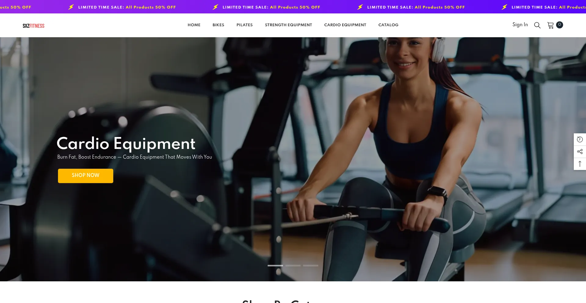 Website screenshot of Sxzfitness.com