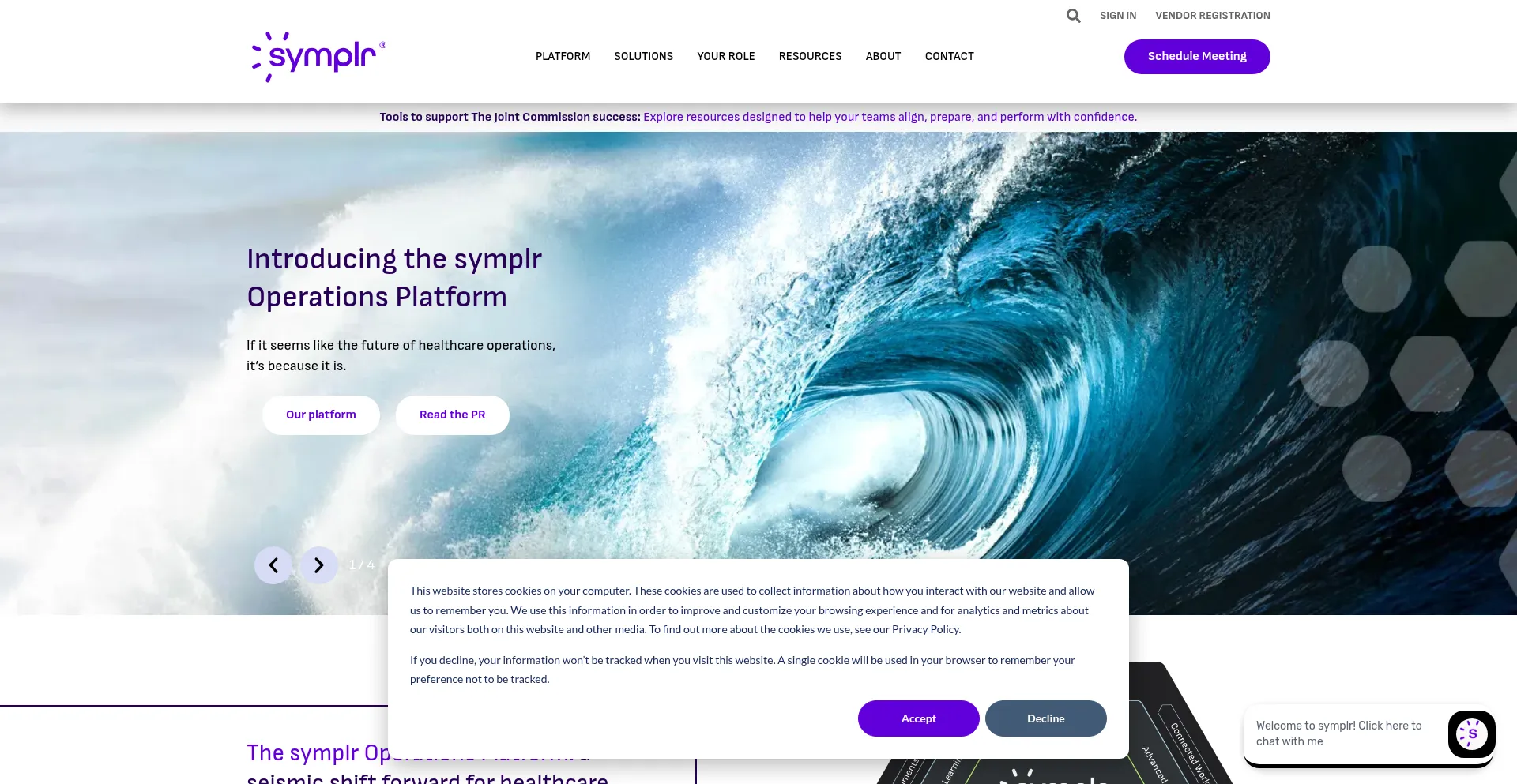 Website screenshot of Symplr.com