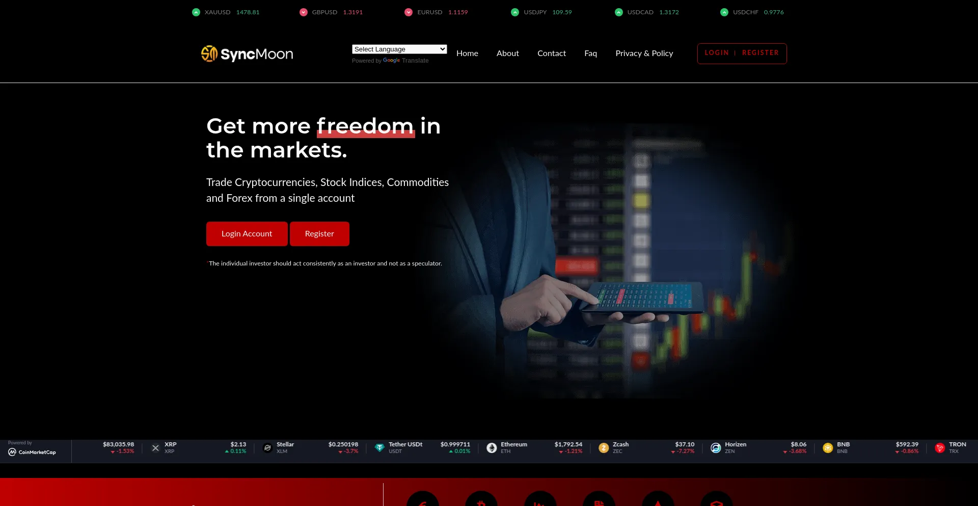 Website screenshot of Syncmoon.net