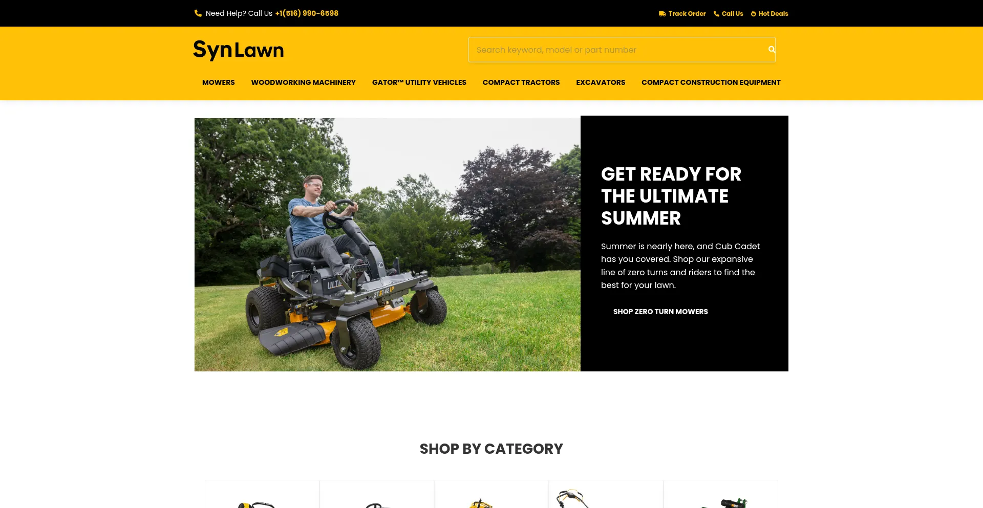 Website screenshot of Synlawns.shop