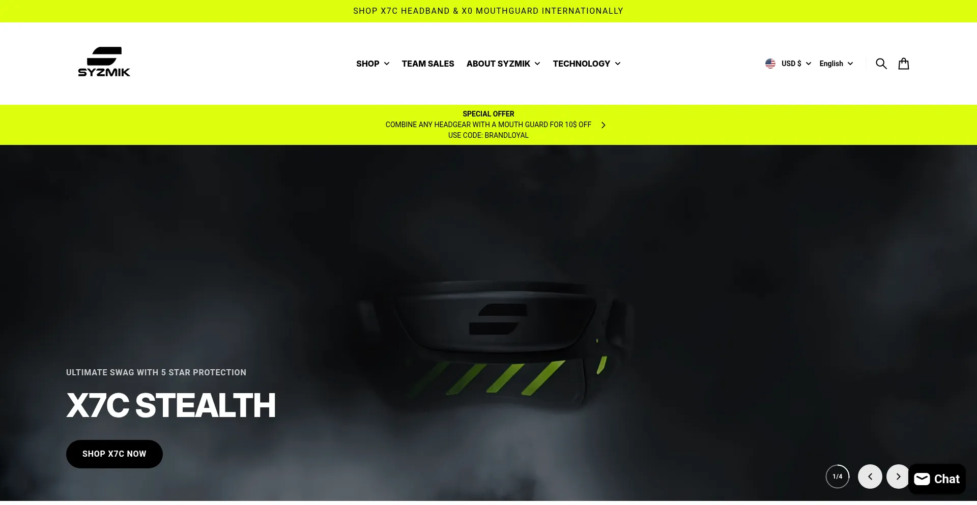 Website screenshot of Syzmiksports.com