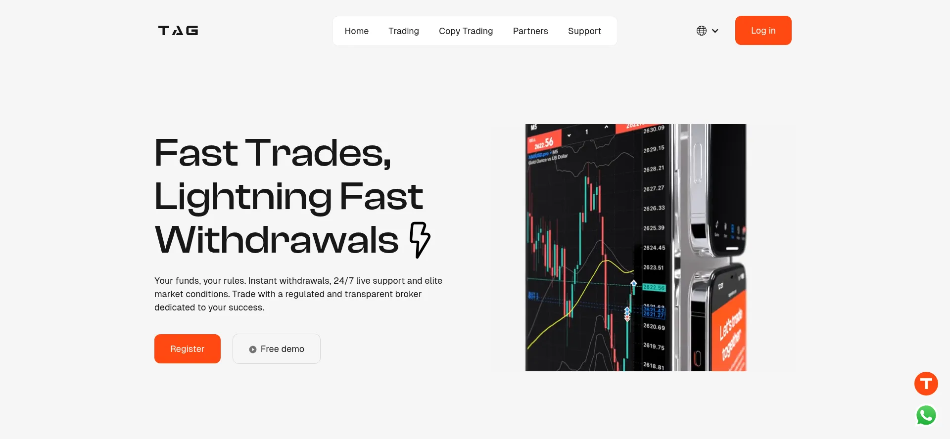 Website screenshot of Tagmarkets.com