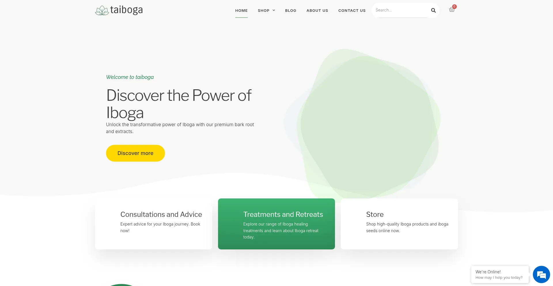 Website screenshot of Taiboga.com