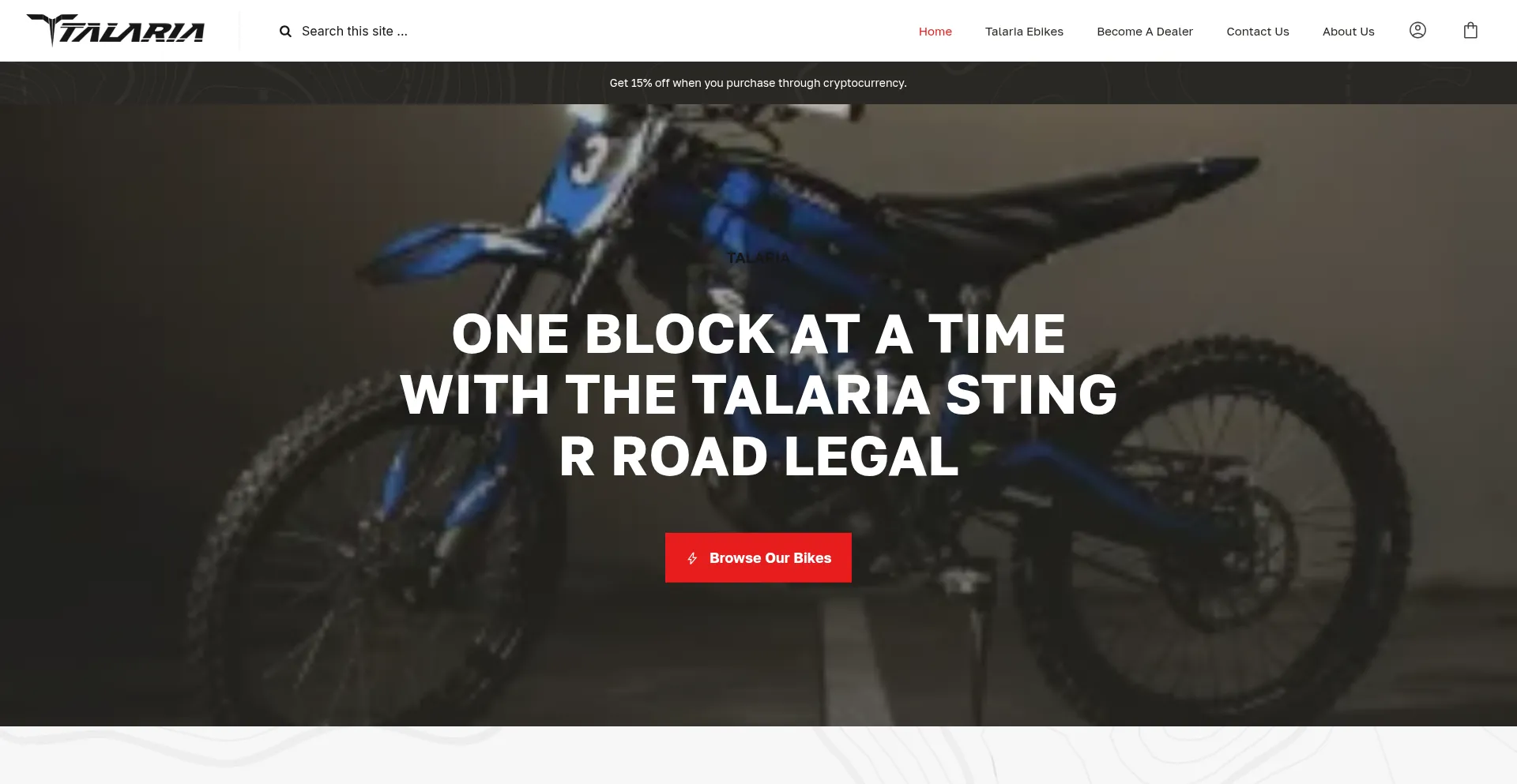 Website screenshot of Talaria.us.com