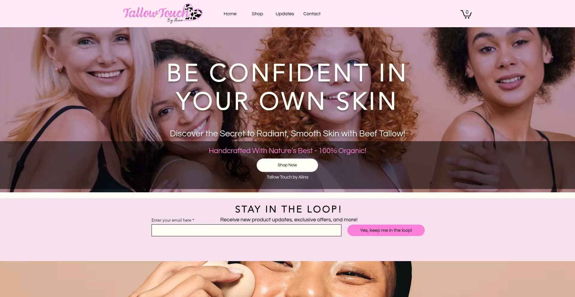 Website screenshot of Tallowtouchbyalina.com