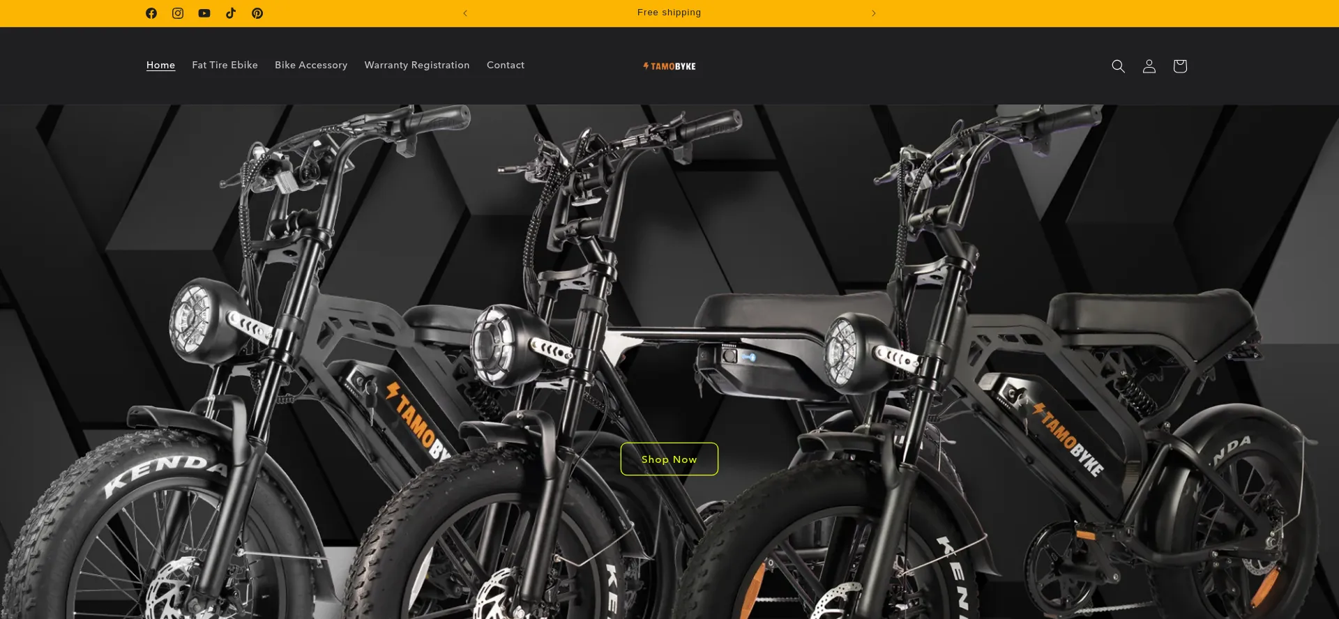 Website screenshot of Tamobykesport.com