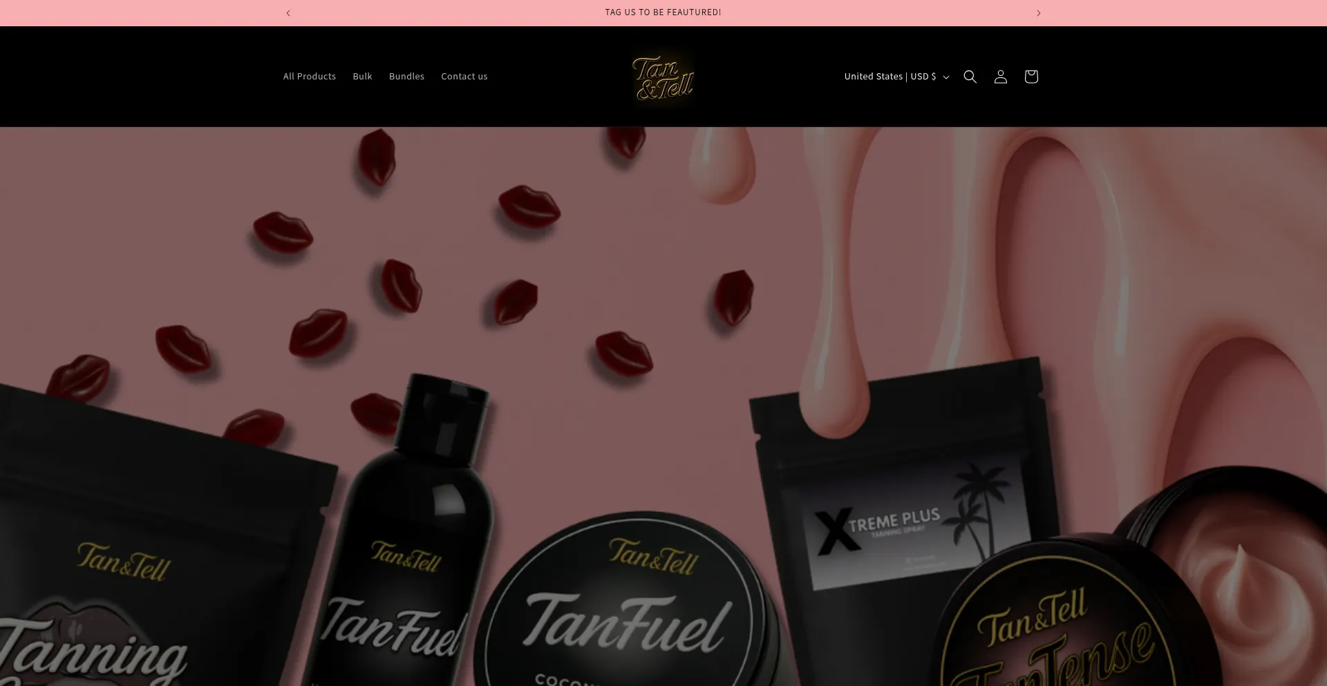 Website screenshot of Tanandtell.com