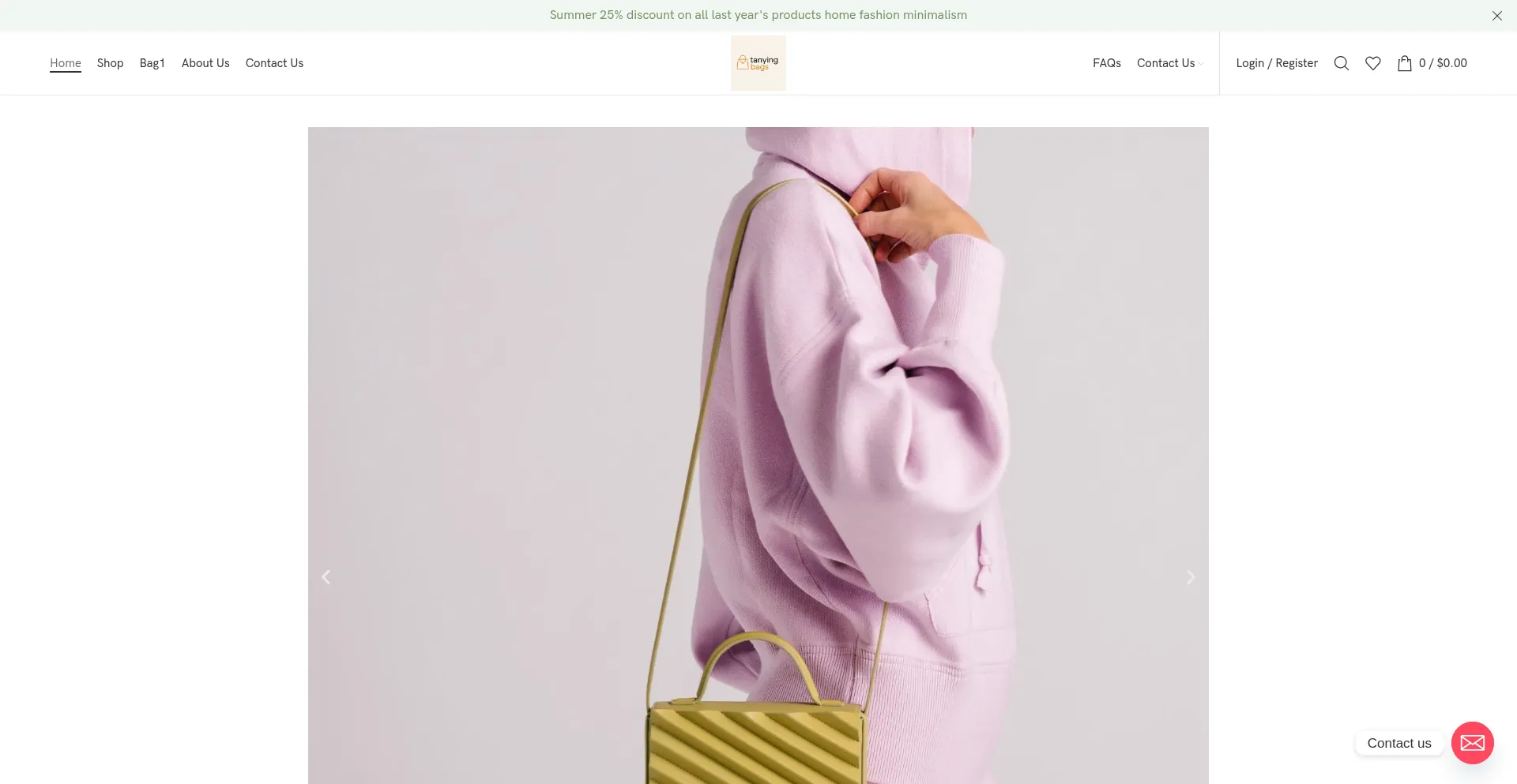 Website screenshot of Tanyingbags.com