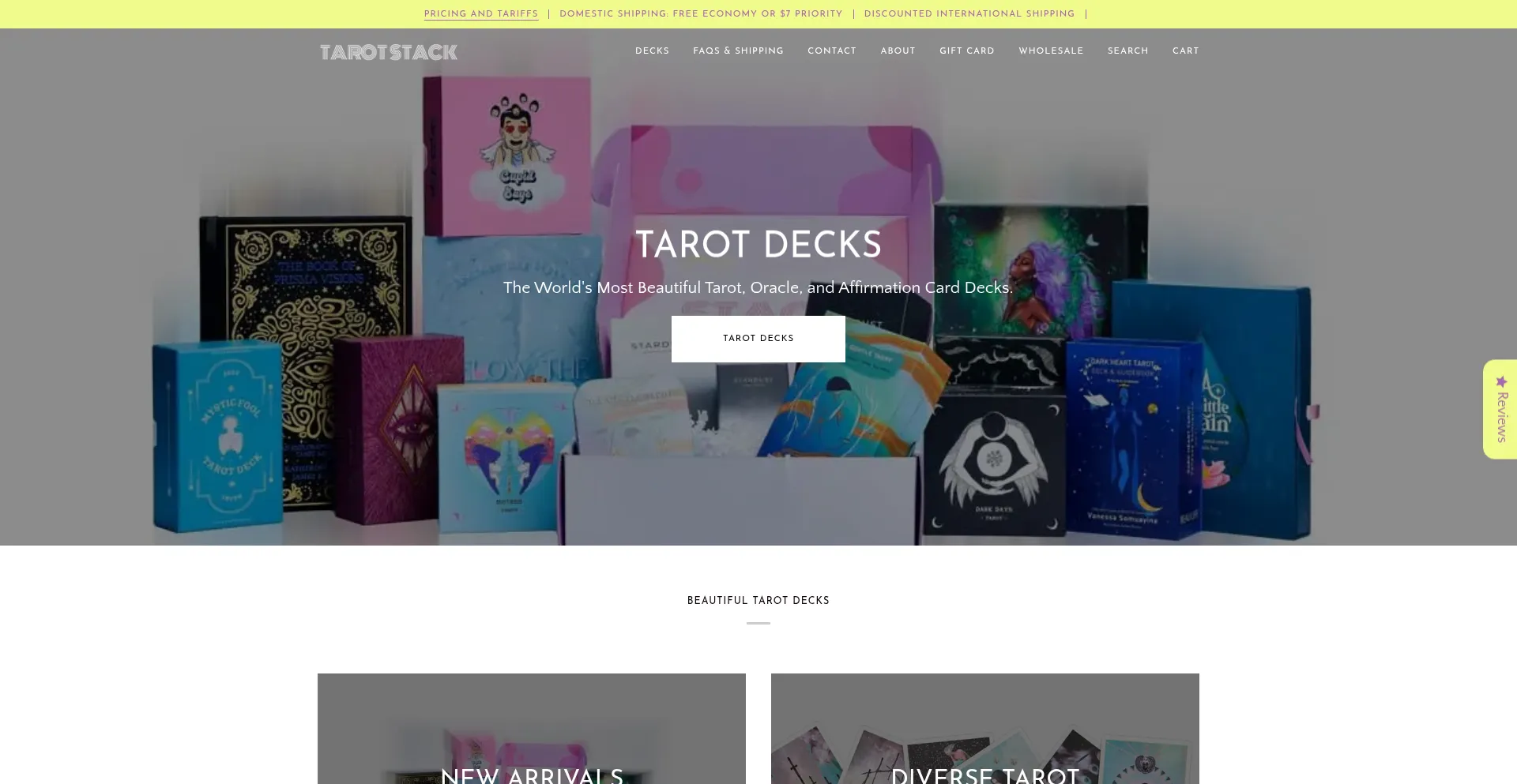Tarotstack.com Screenshot