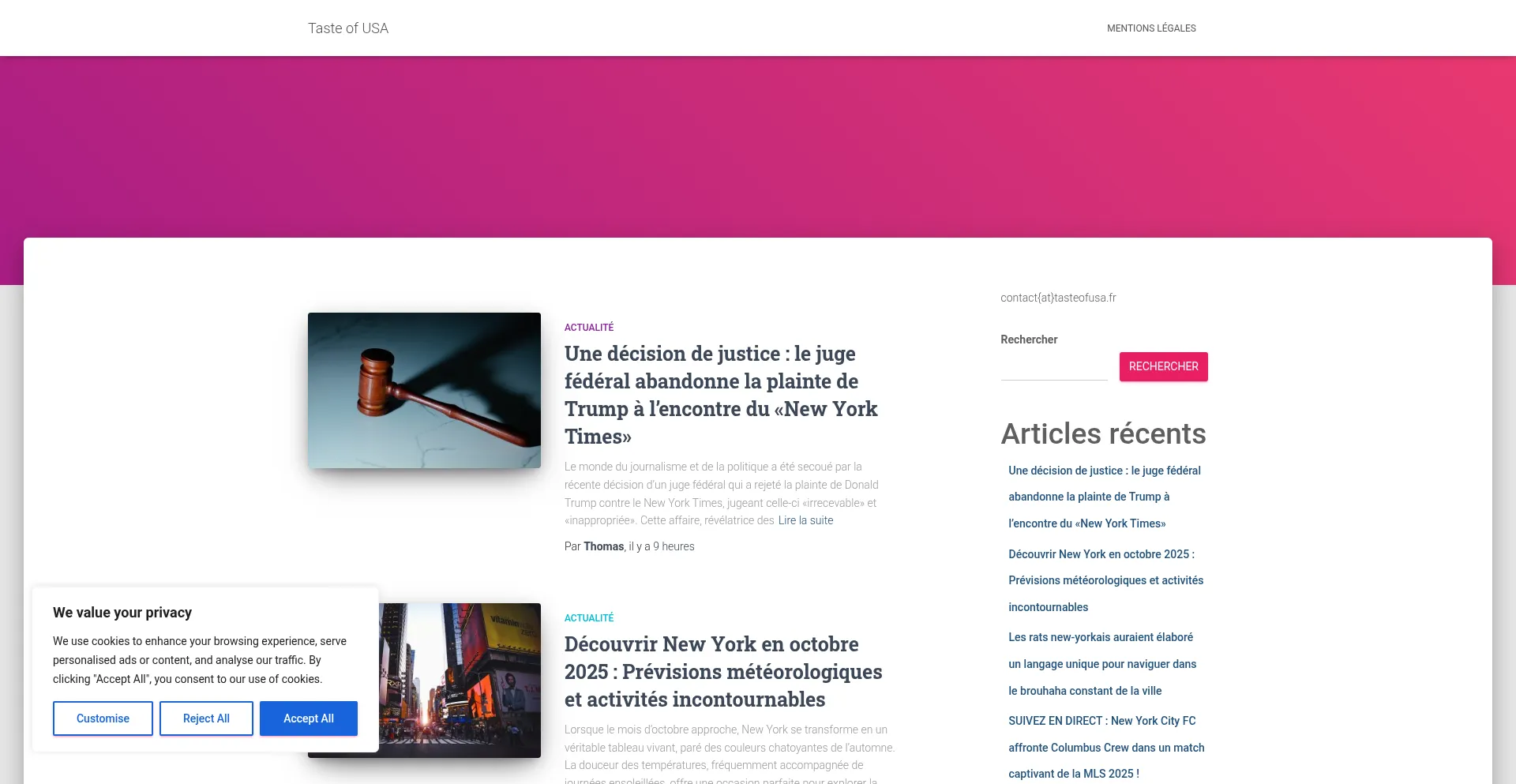 Tasteofusa.fr Screenshot