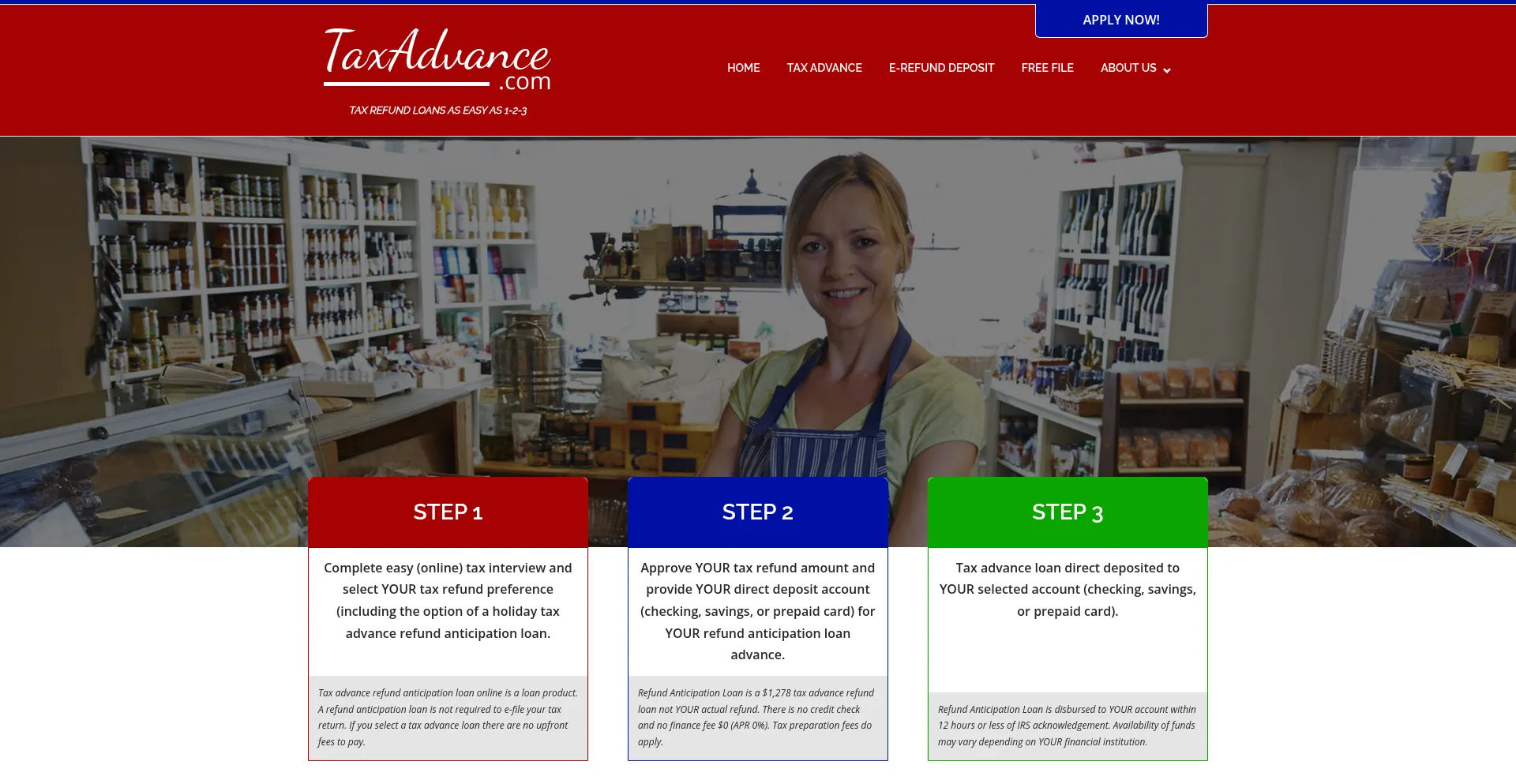 Taxadvance.com Screenshot