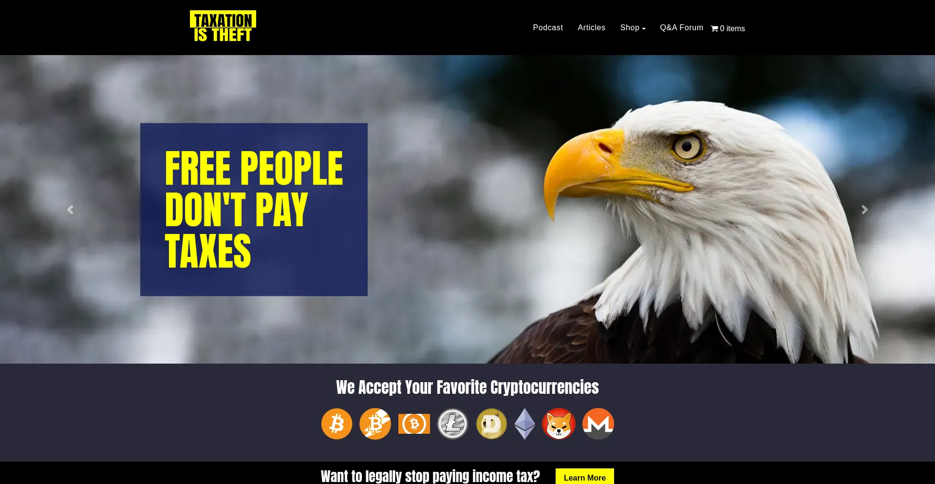 Website screenshot of Taxationistheft.info