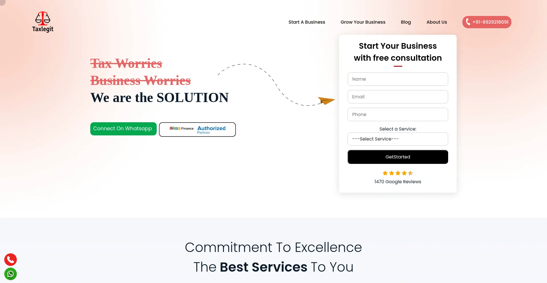 Website screenshot of Taxlegit.com
