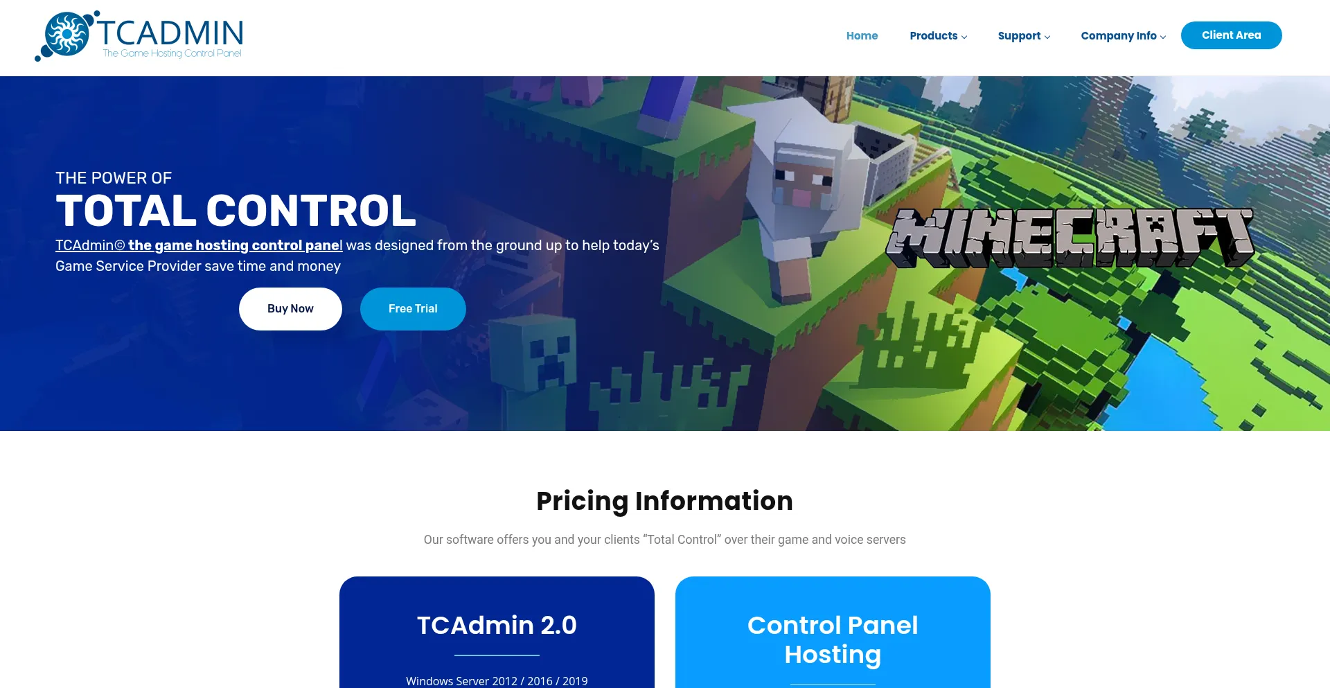 Tcadmin.com Screenshot