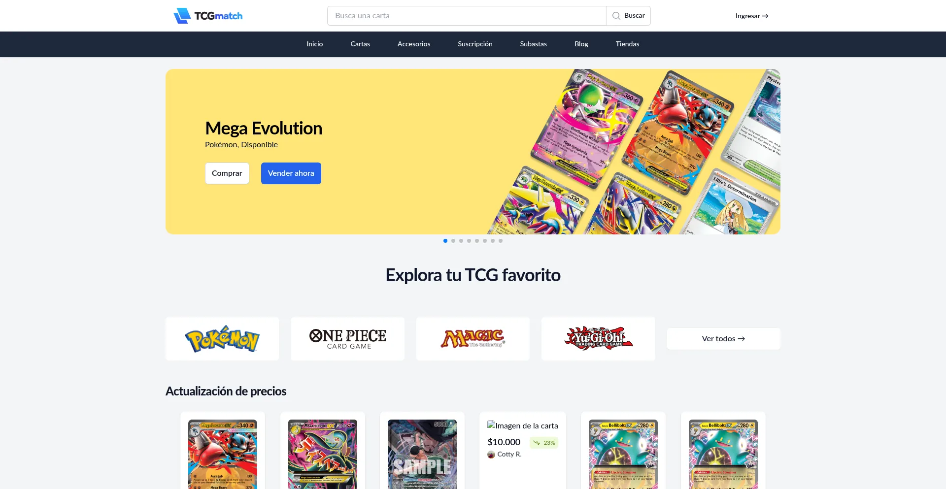 Tcgmatch.cl Screenshot