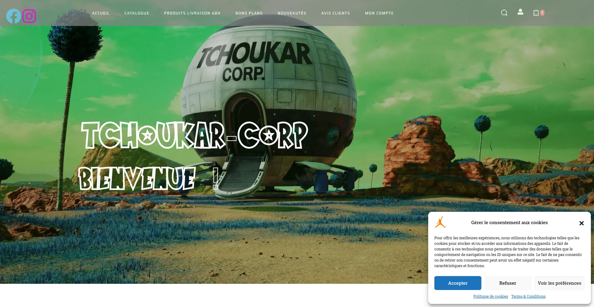 Website screenshot of Tchoukar-corp.com