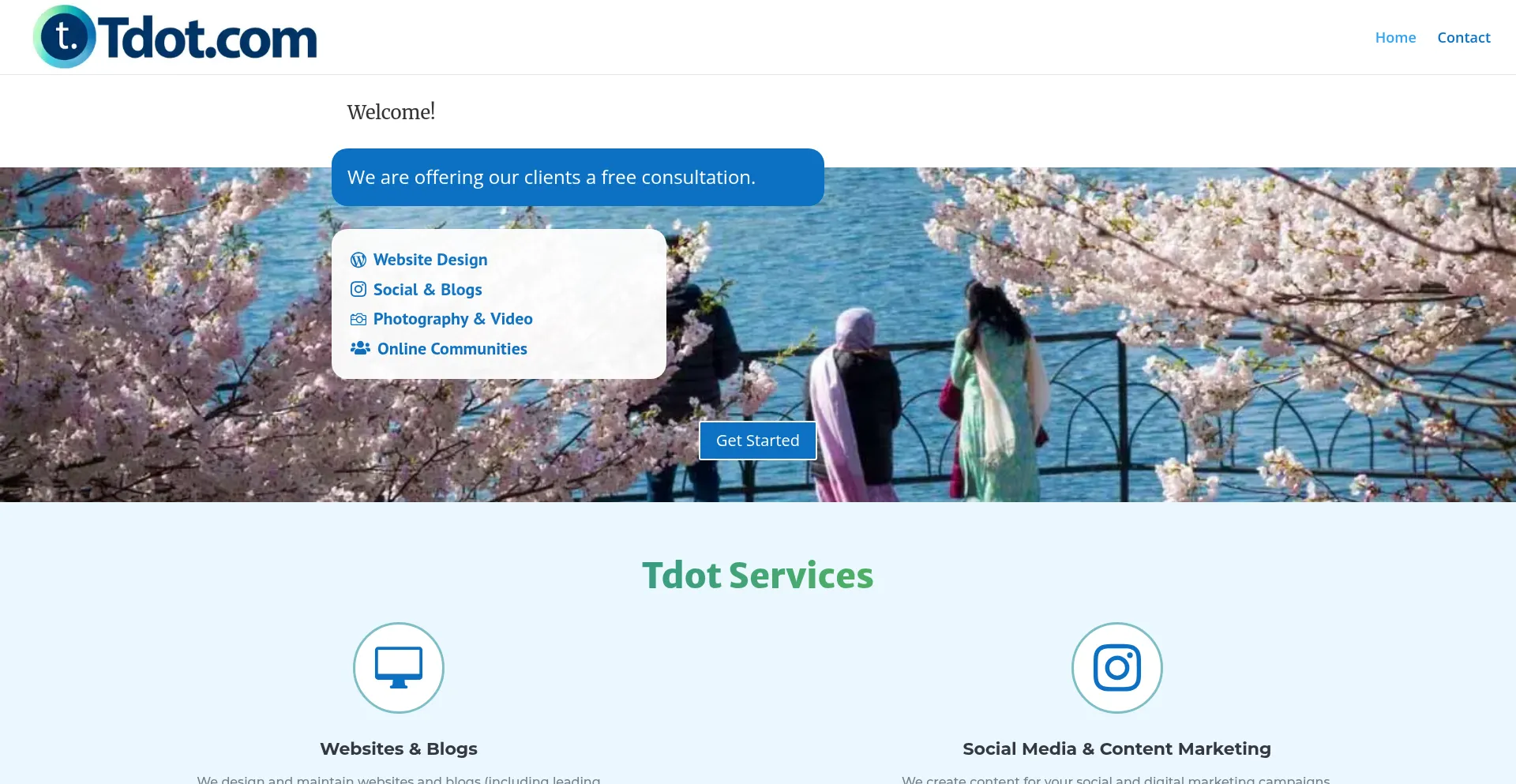 Website screenshot of Tdot.com