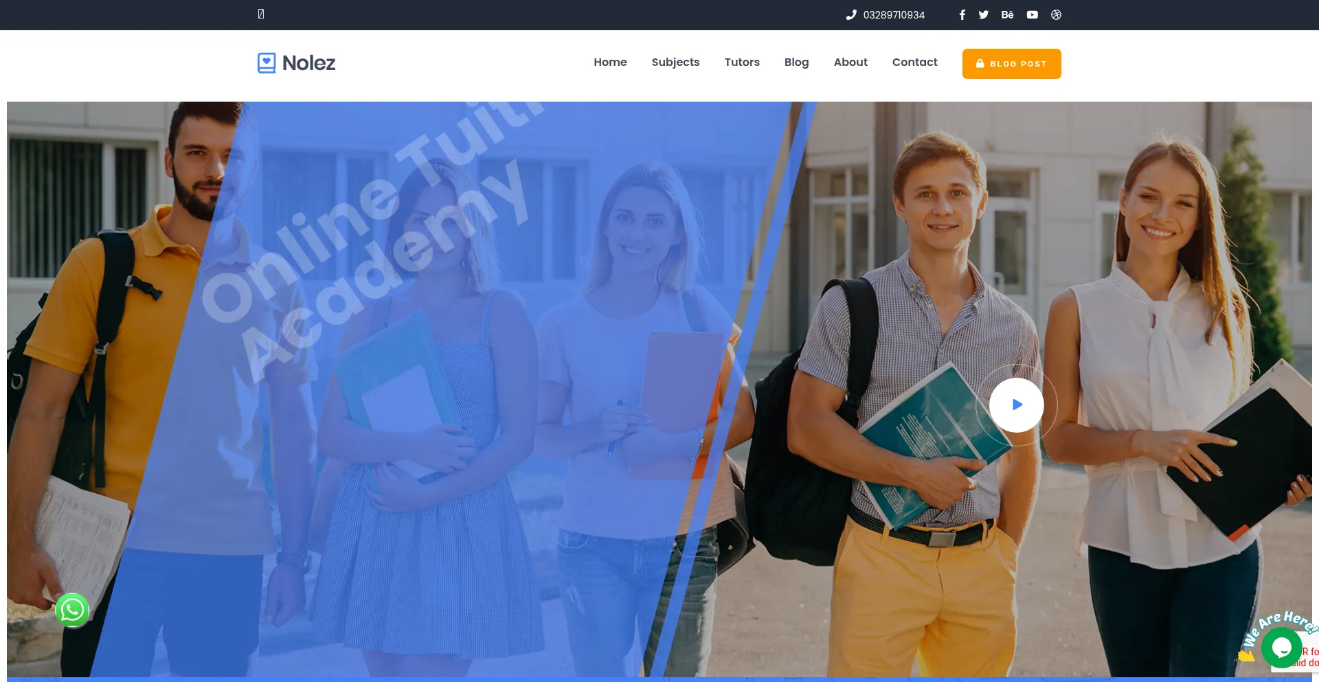 Website screenshot of Teachersonlinetuition.pk