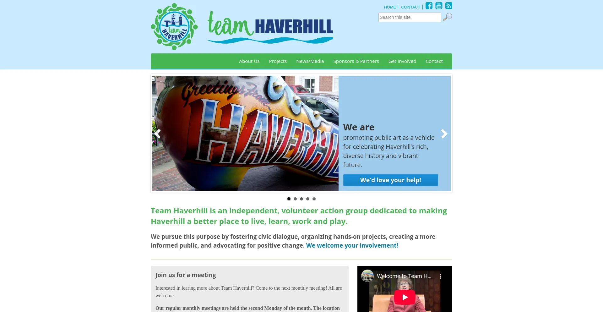 Website screenshot of Teamhaverhill.org