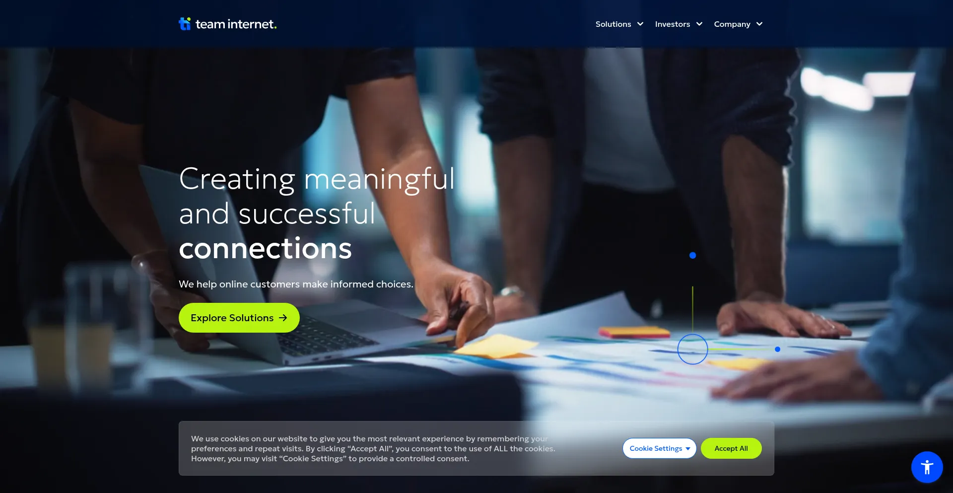 Website screenshot of Teaminternet.com