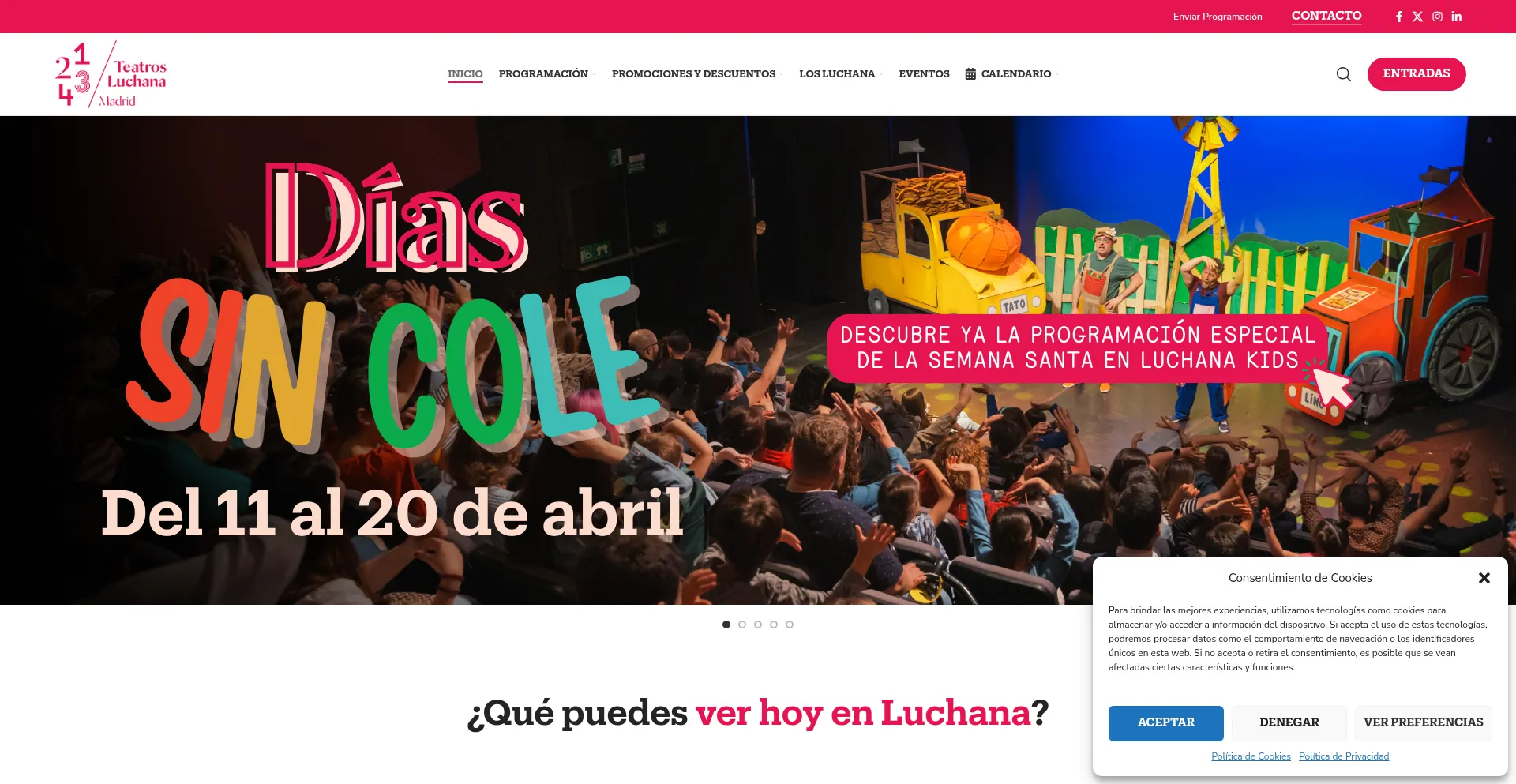 Website screenshot of Teatrosluchana.es