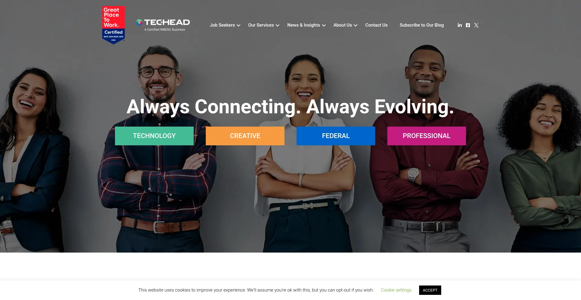 Website screenshot of Techead.com