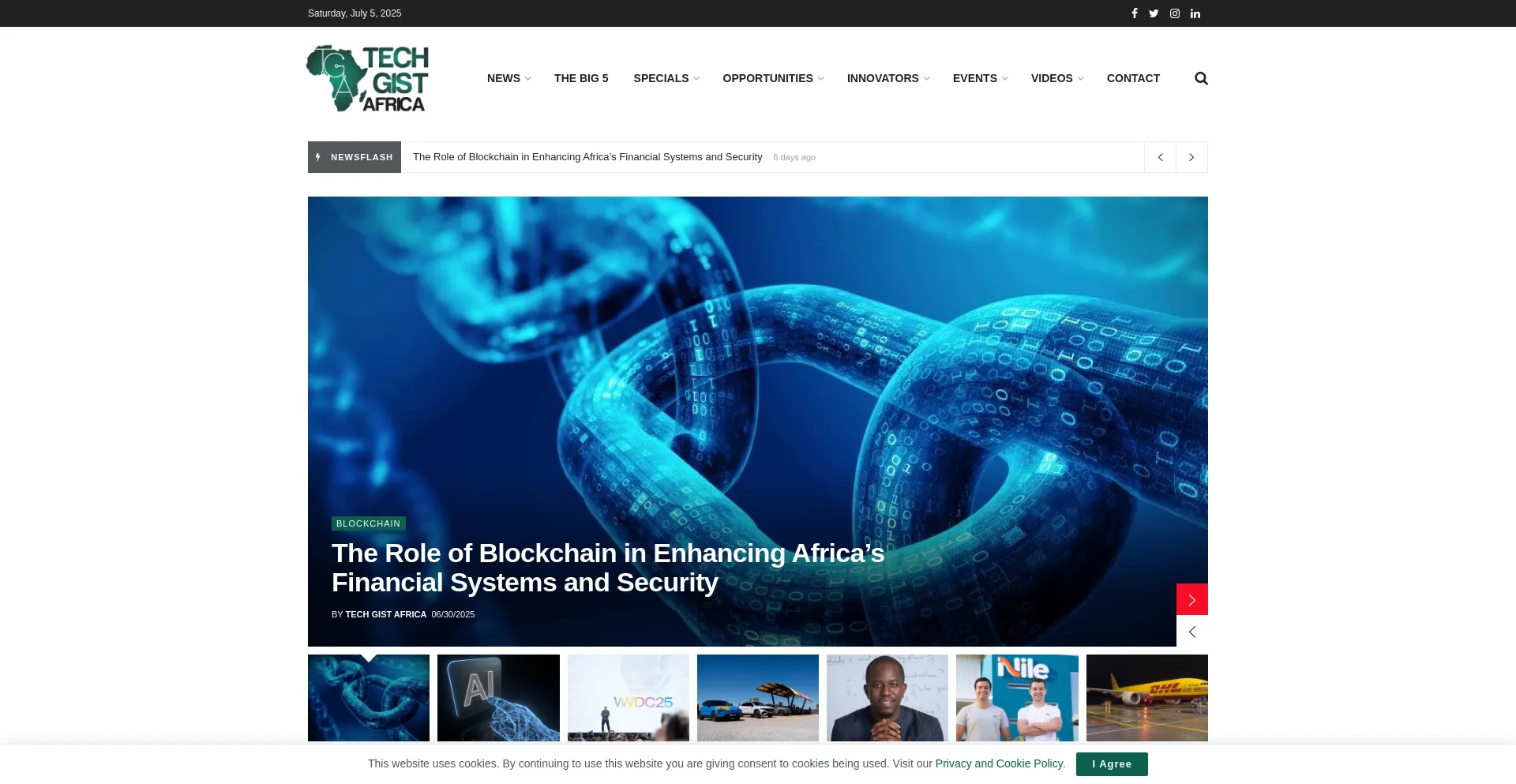 Website screenshot of Techgistafrica.com