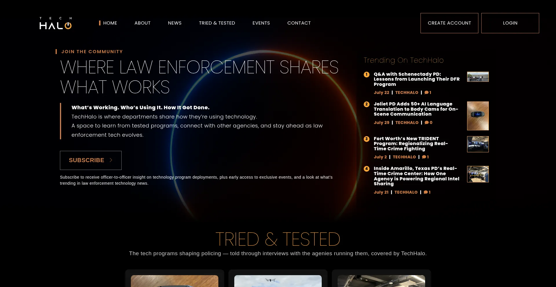 Website screenshot of Techhalo.com