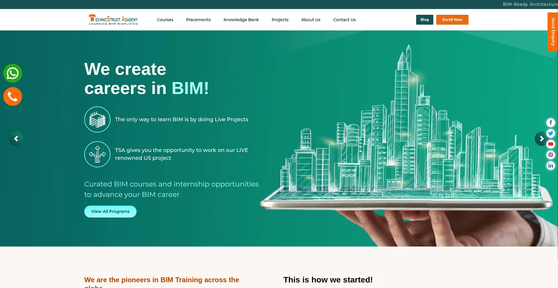 Website screenshot of Technostructacademy.com