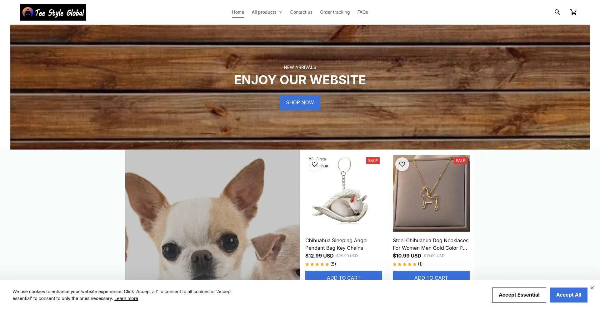 Website screenshot of Teestyleglobal.com
