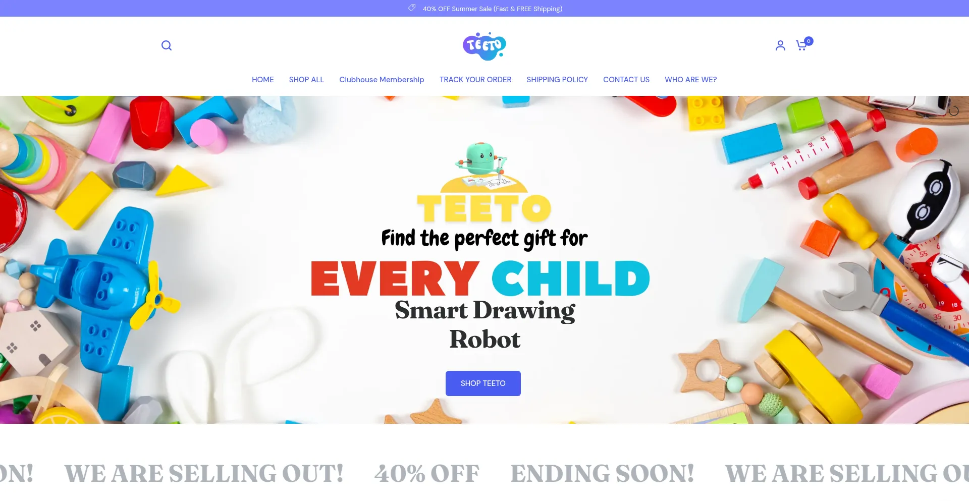 Website screenshot of Teetobuddy.com