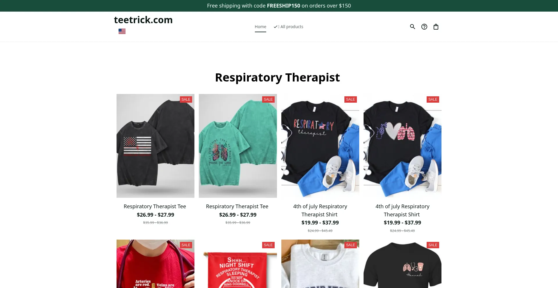Website screenshot of Teetrick.com