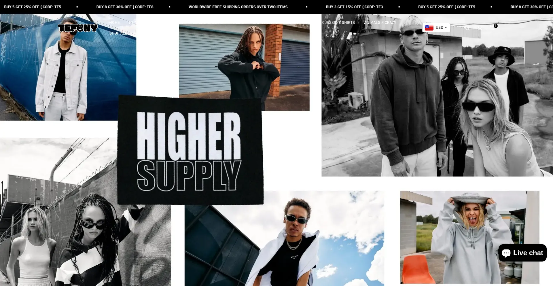 Website screenshot of Tefuny.com