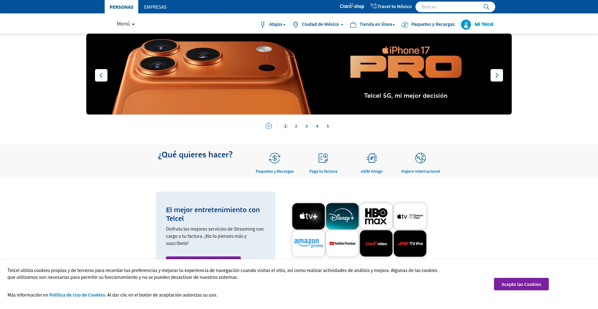 Telcel.com Screenshot