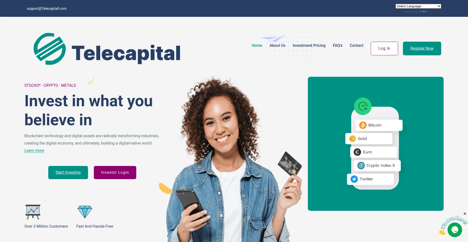 Website screenshot of Telecapitall.com
