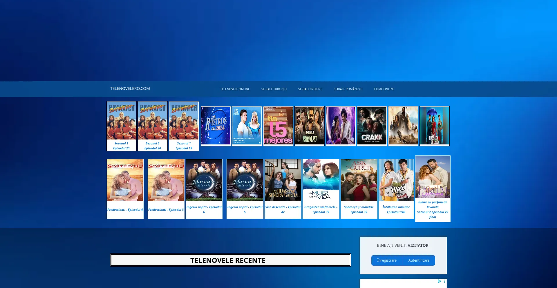 Website screenshot of Telenovelero.com