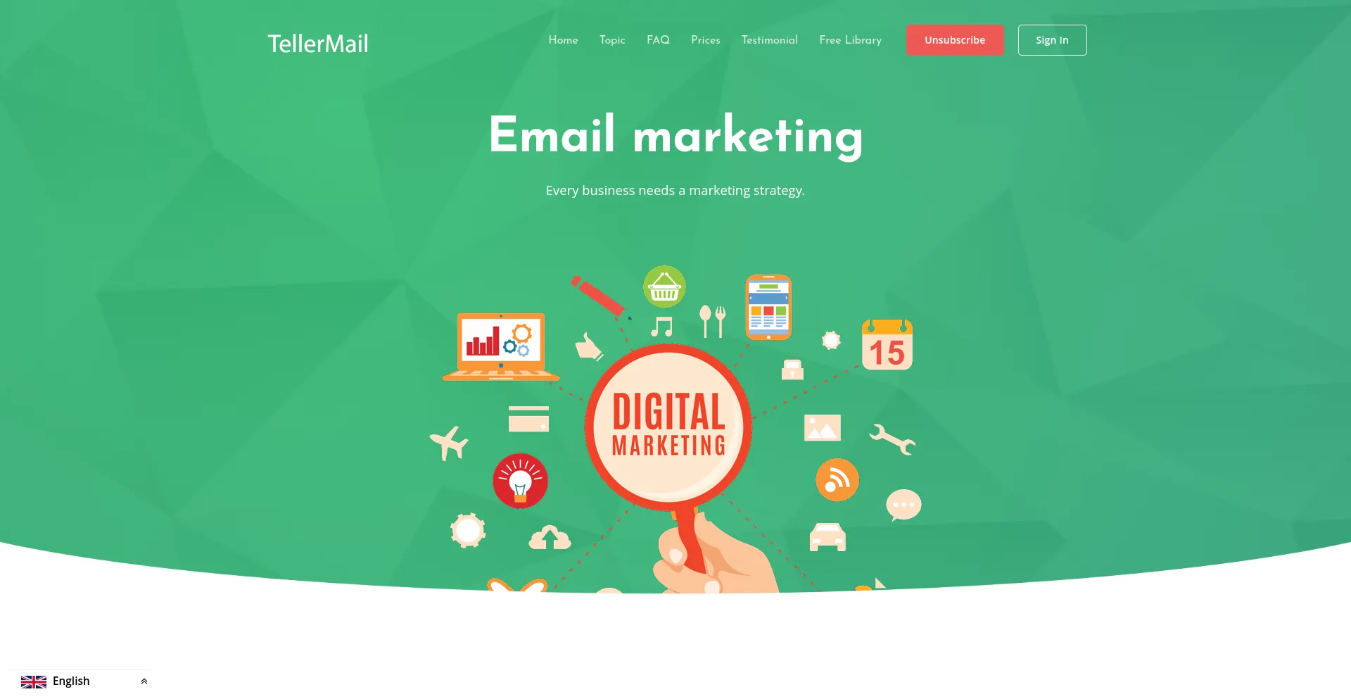 Website screenshot of Tellermail.com