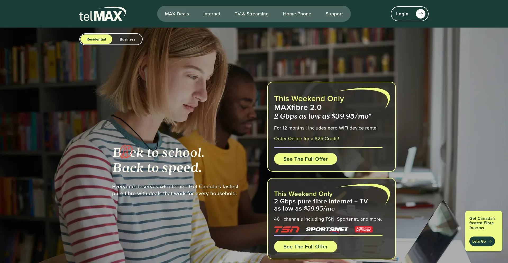 Website screenshot of Telmax.com