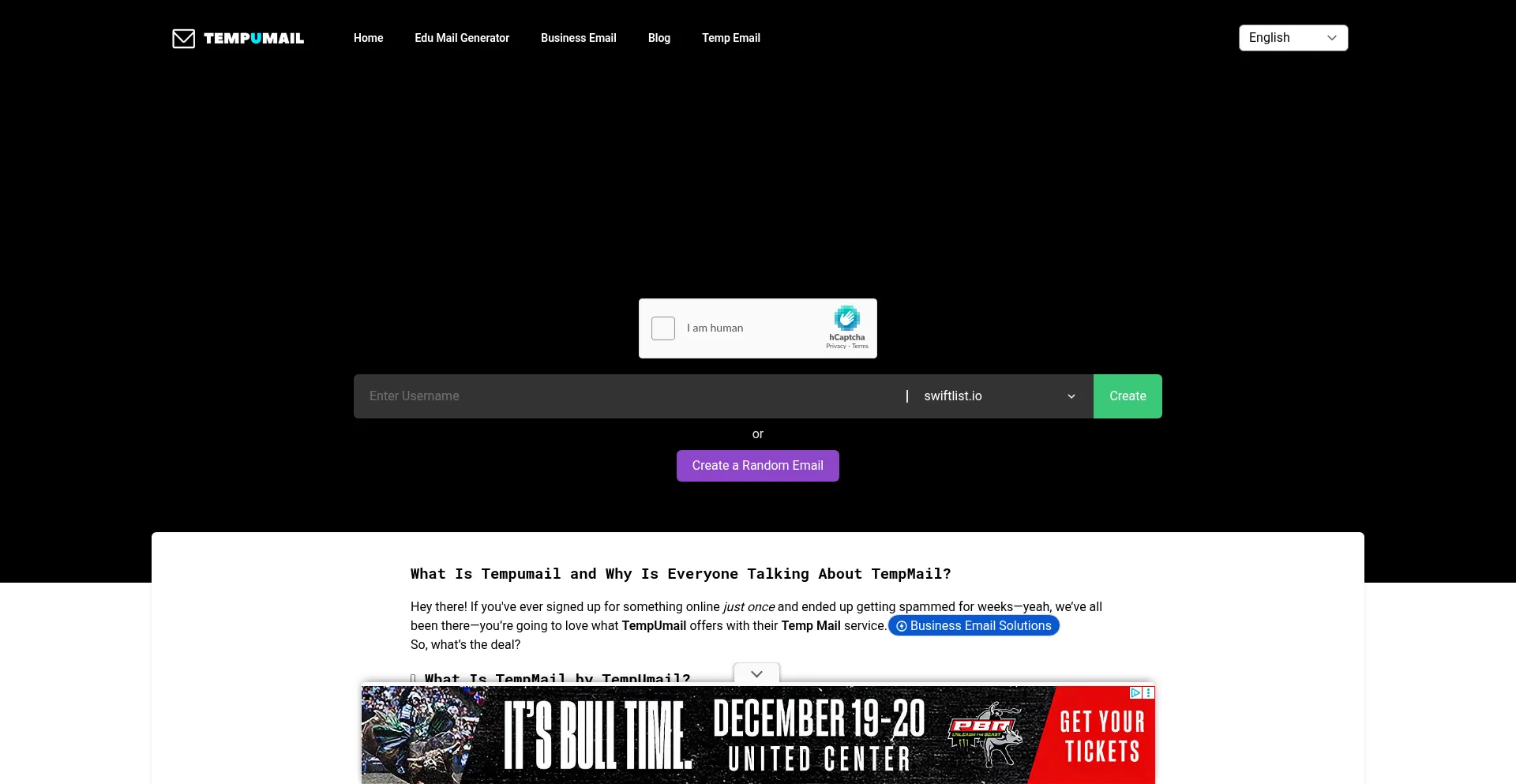 Tempumail.com Screenshot