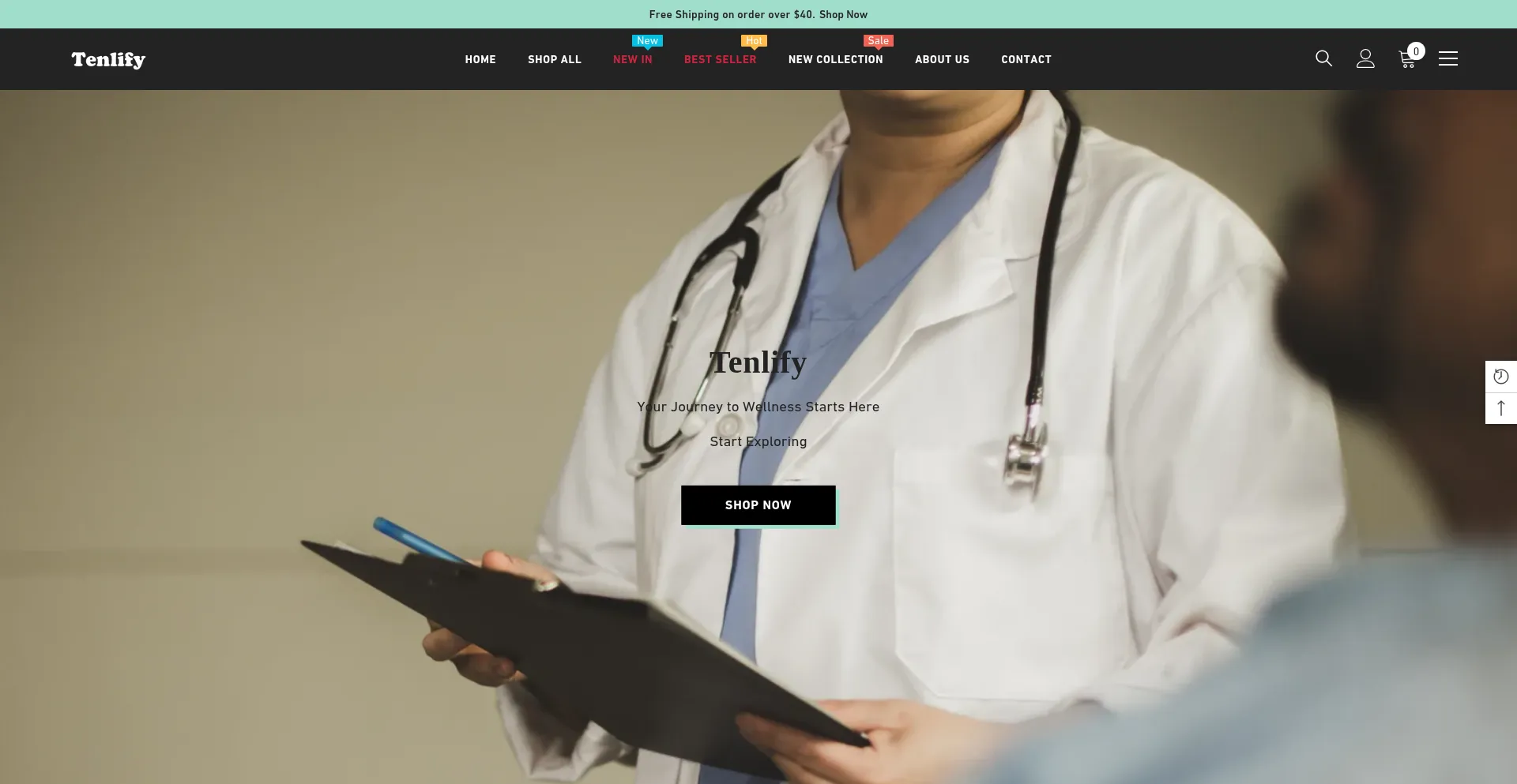 Website screenshot of Tenlifyhealthy.com