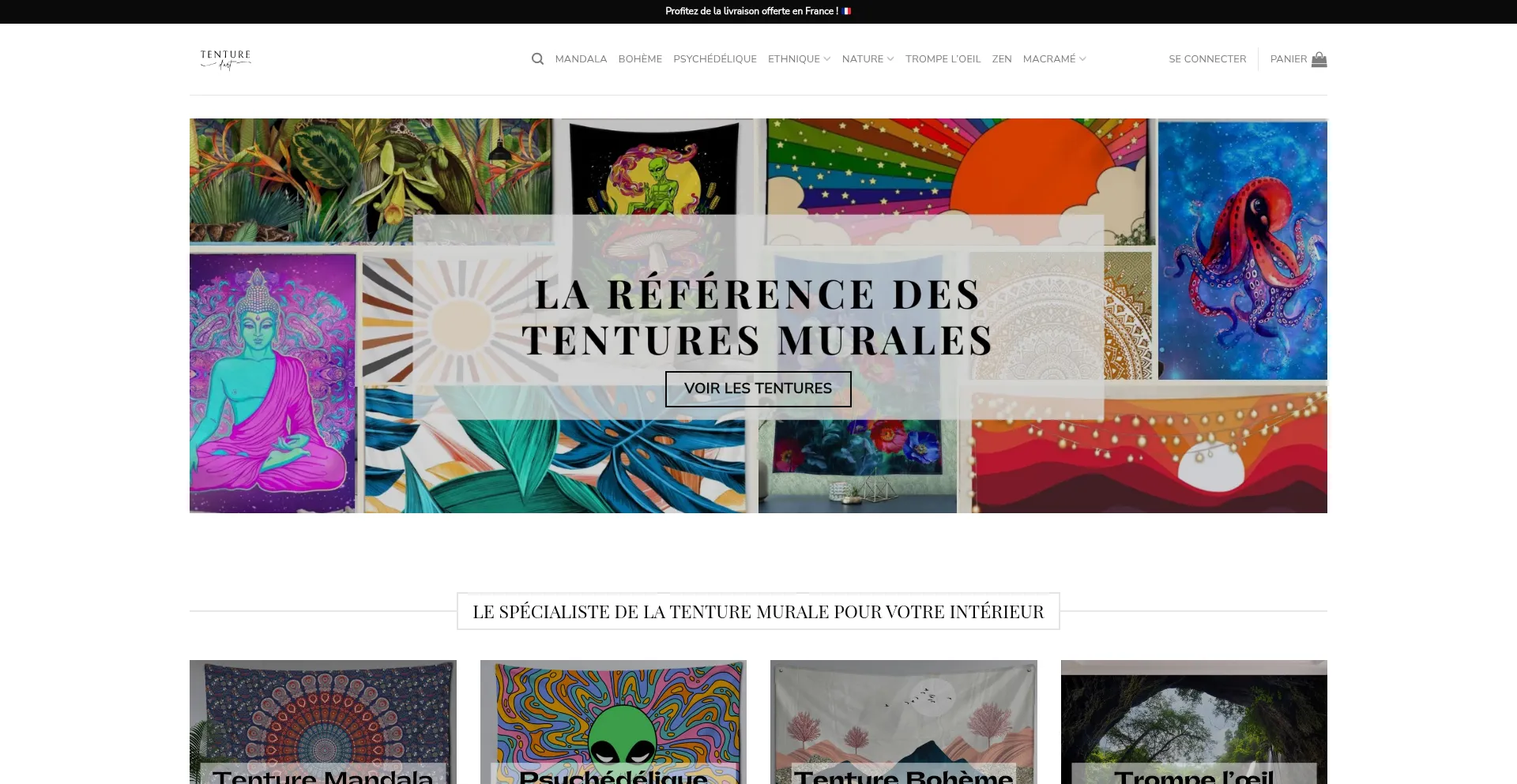 Website screenshot of Tenturedart.fr
